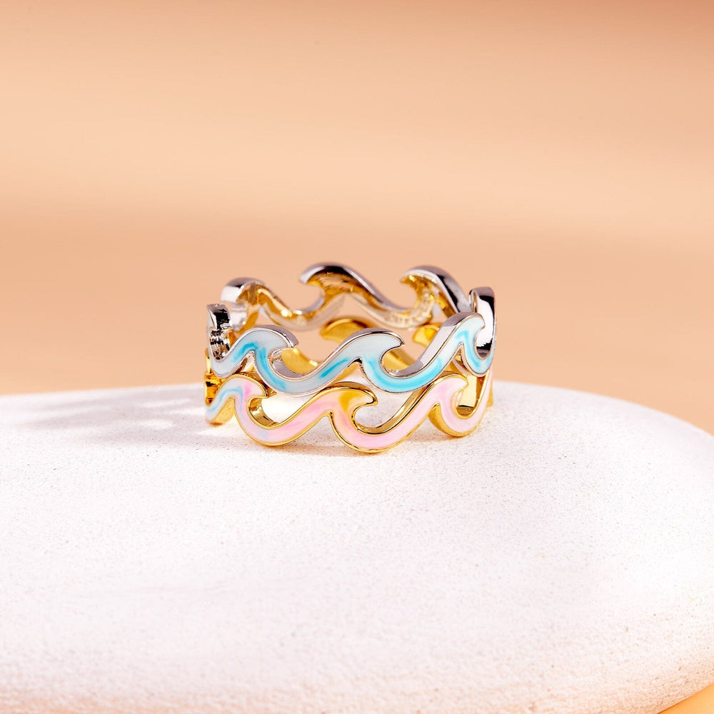 Tie Dye Enamel Wave Ring 12