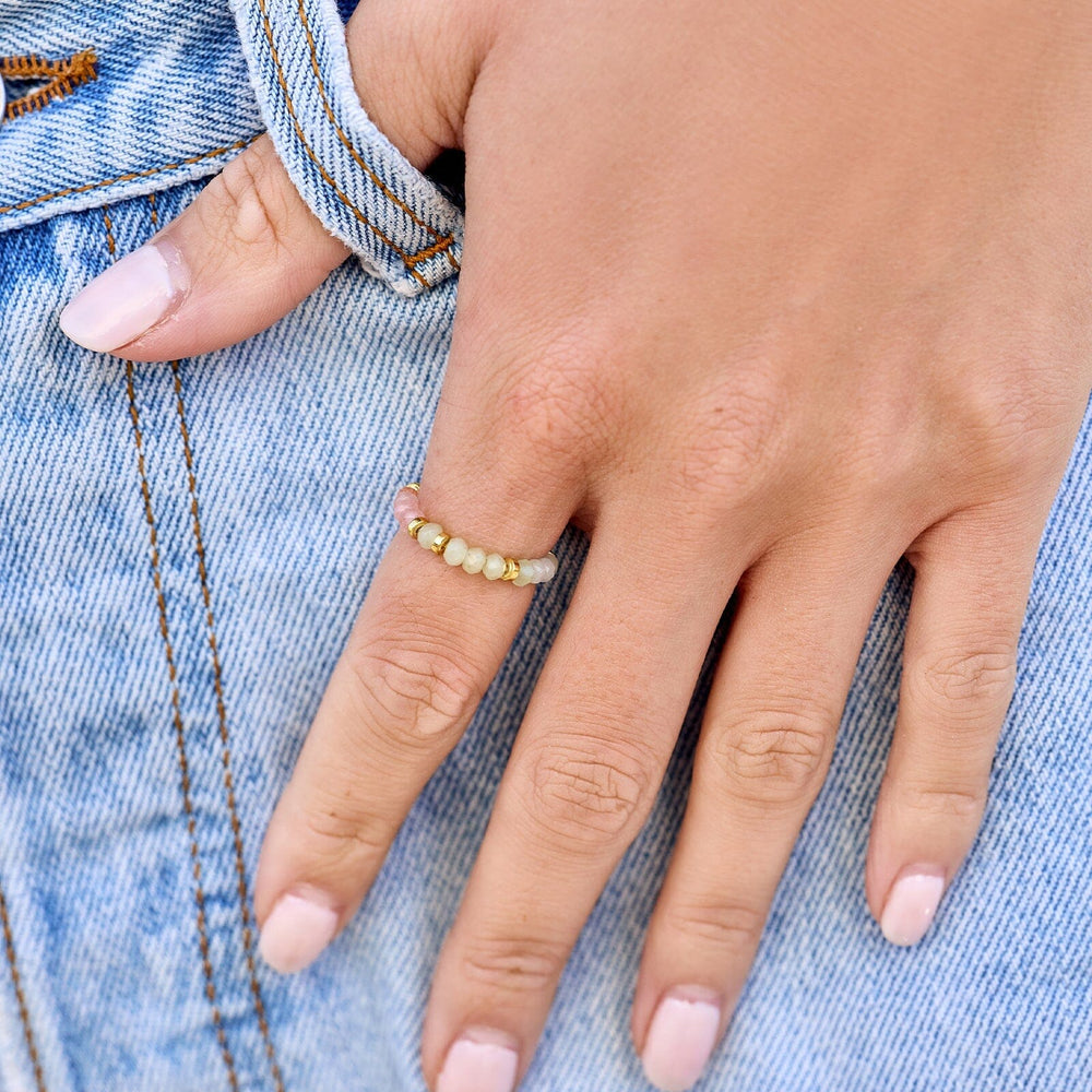 Ombre Rainbow Bead Stretch Ring 2