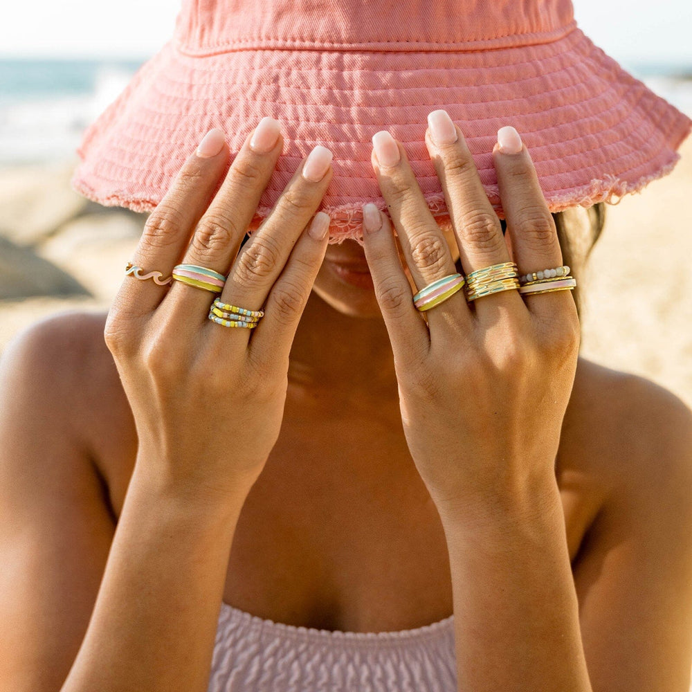 Ombre Rainbow Bead Stretch Ring 8