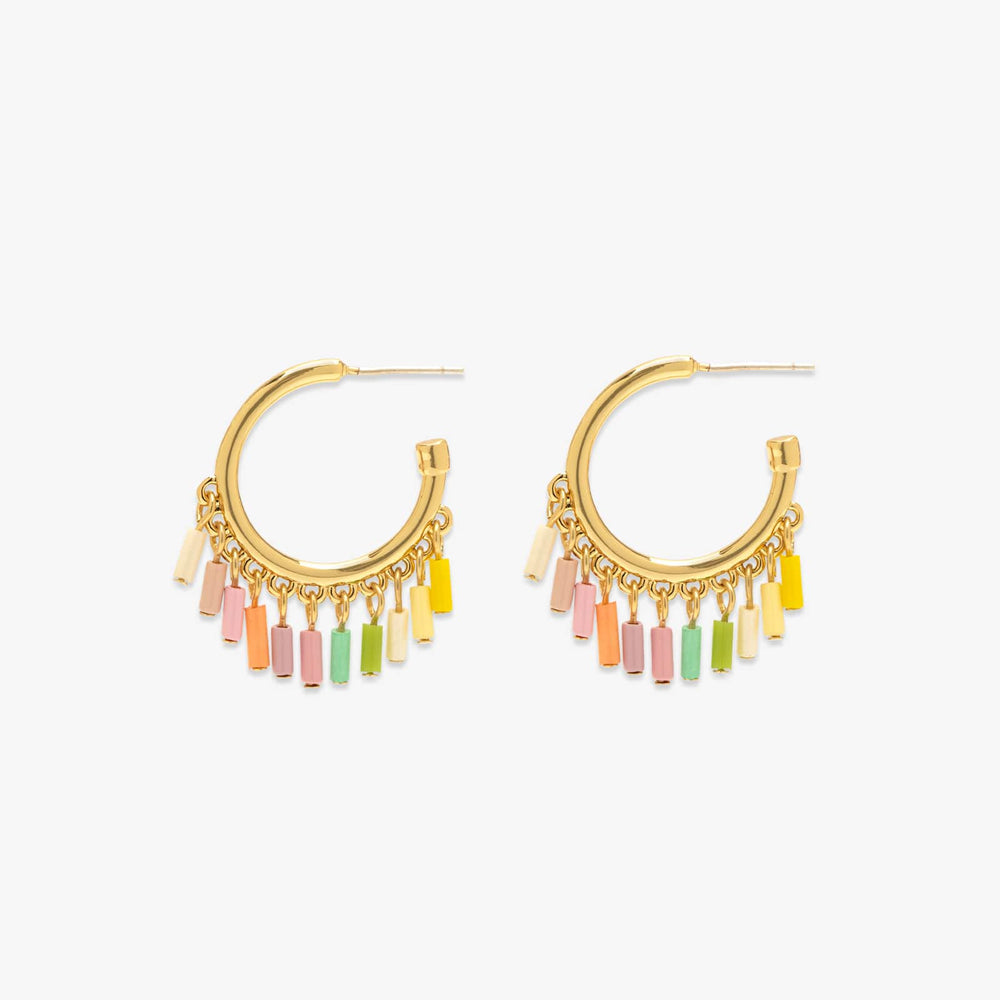 Ombre Enamel Hoop Earrings 1