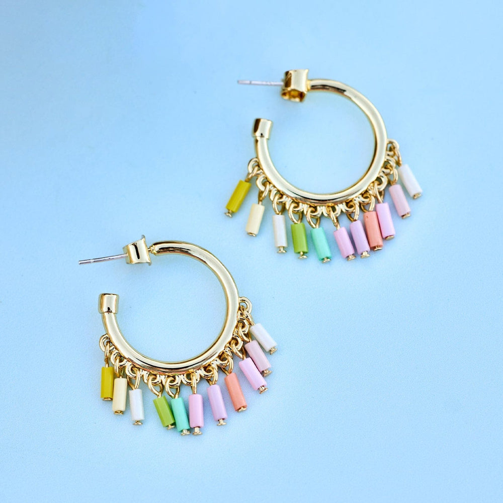 Ombre Enamel Hoop Earrings 4