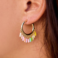 Ombre Enamel Hoop Earrings Gallery Thumbnail