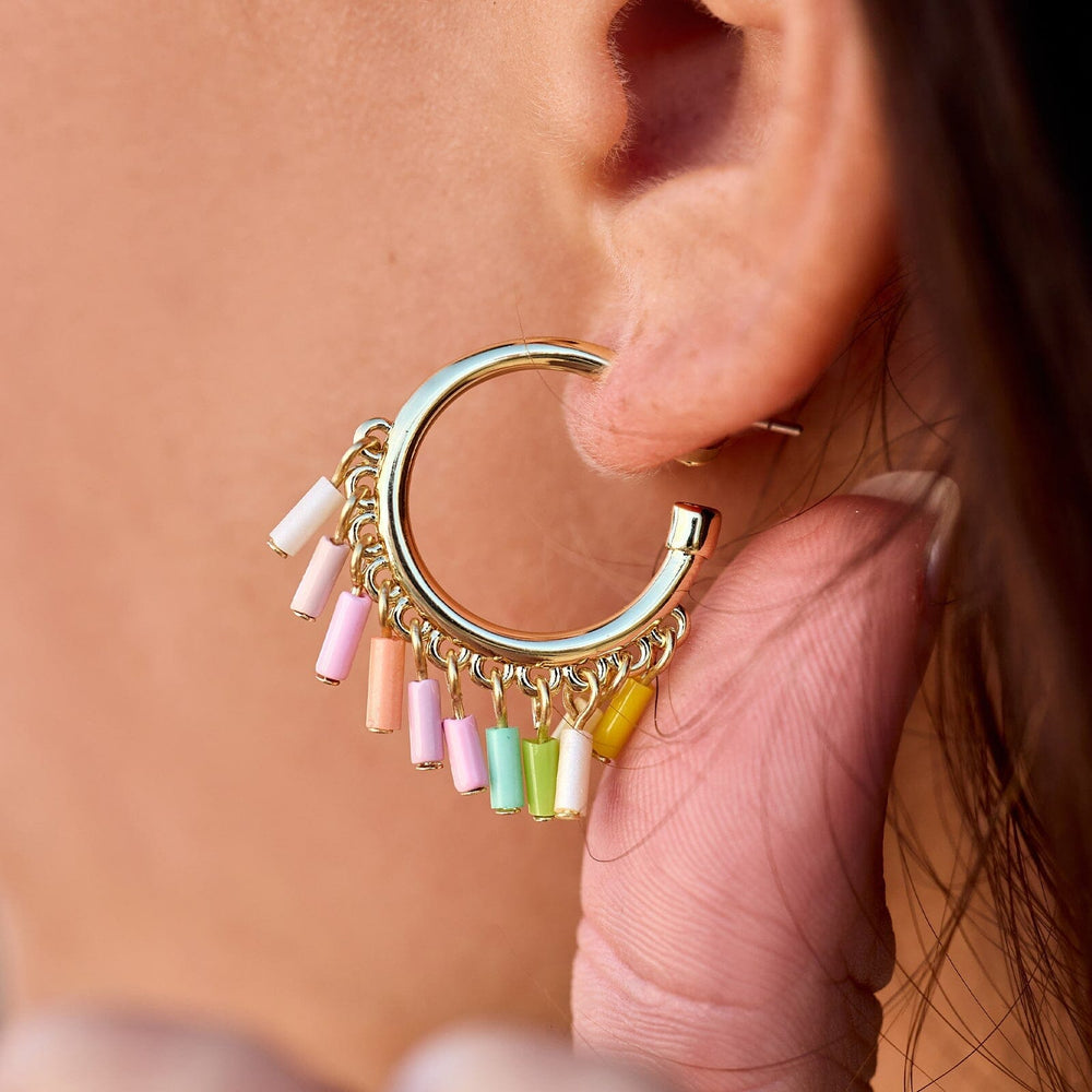 Ombre Enamel Hoop Earrings 6