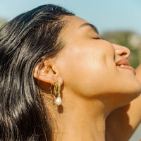 Pearl Hoop Earrings Gallery Thumbnail