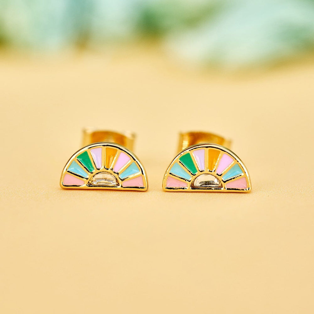 Sunset Striped Stud Earrings 4