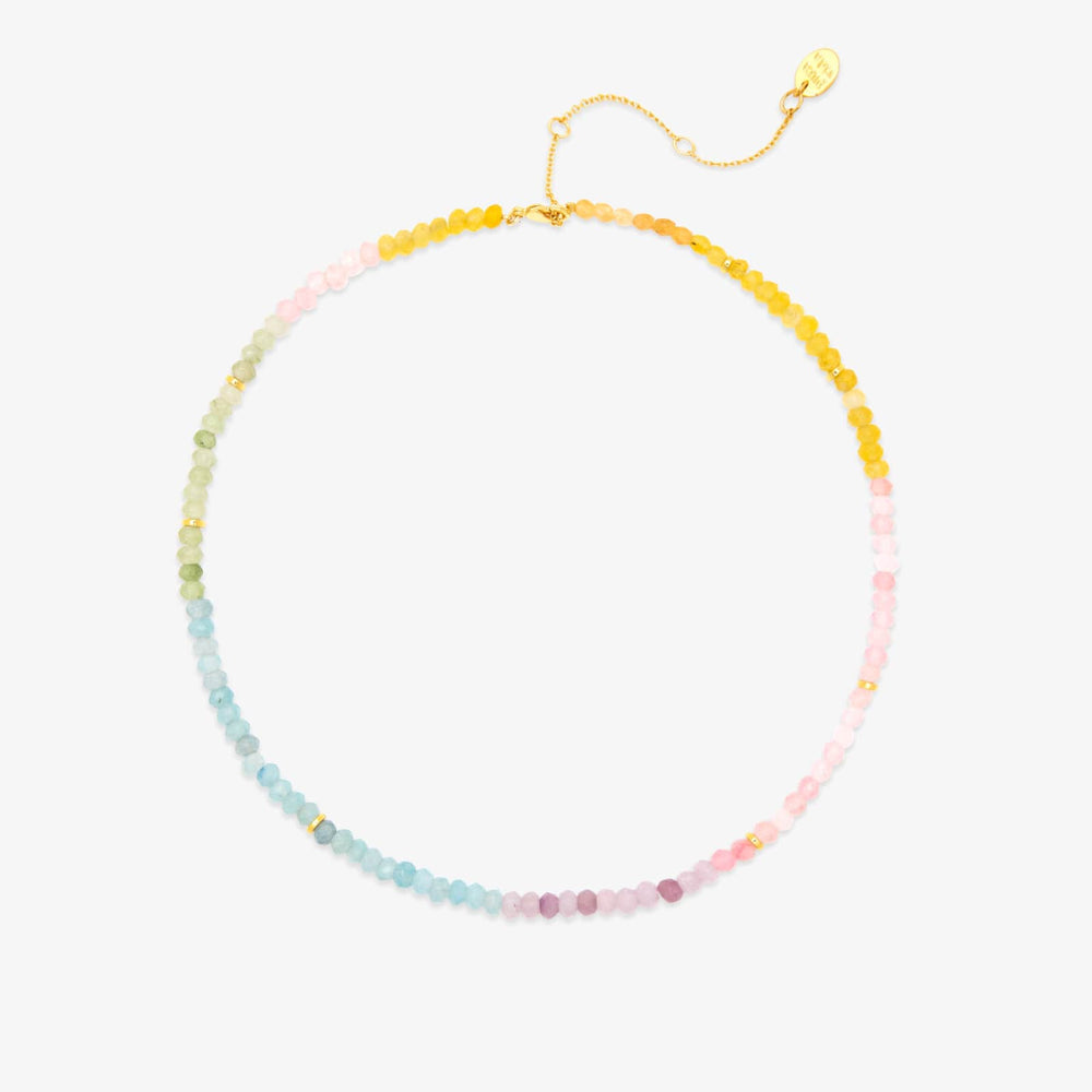 Ombre Rainbow Bead Choker 1