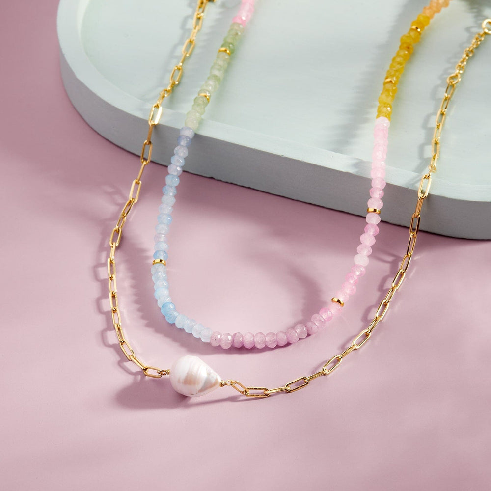 Ombre Rainbow Bead Choker 7