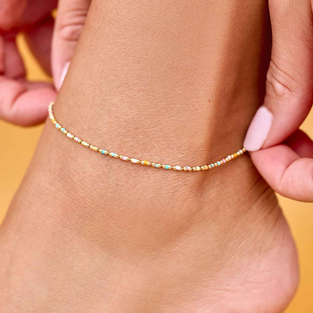 Dainty Enamel Chain Anklet 3