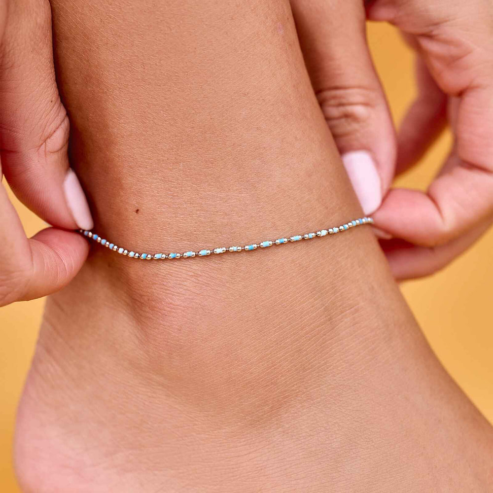 Dainty Enamel Chain Anklet 4