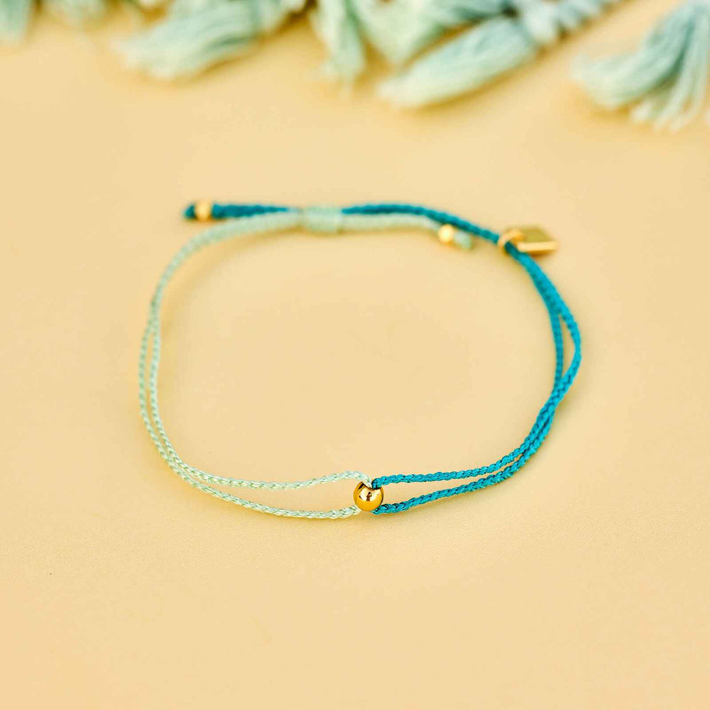 Blue Two-Tone Dainty Bracelet 4