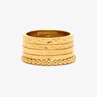 Gold Surfrider Ring Stack Gallery Thumbnail