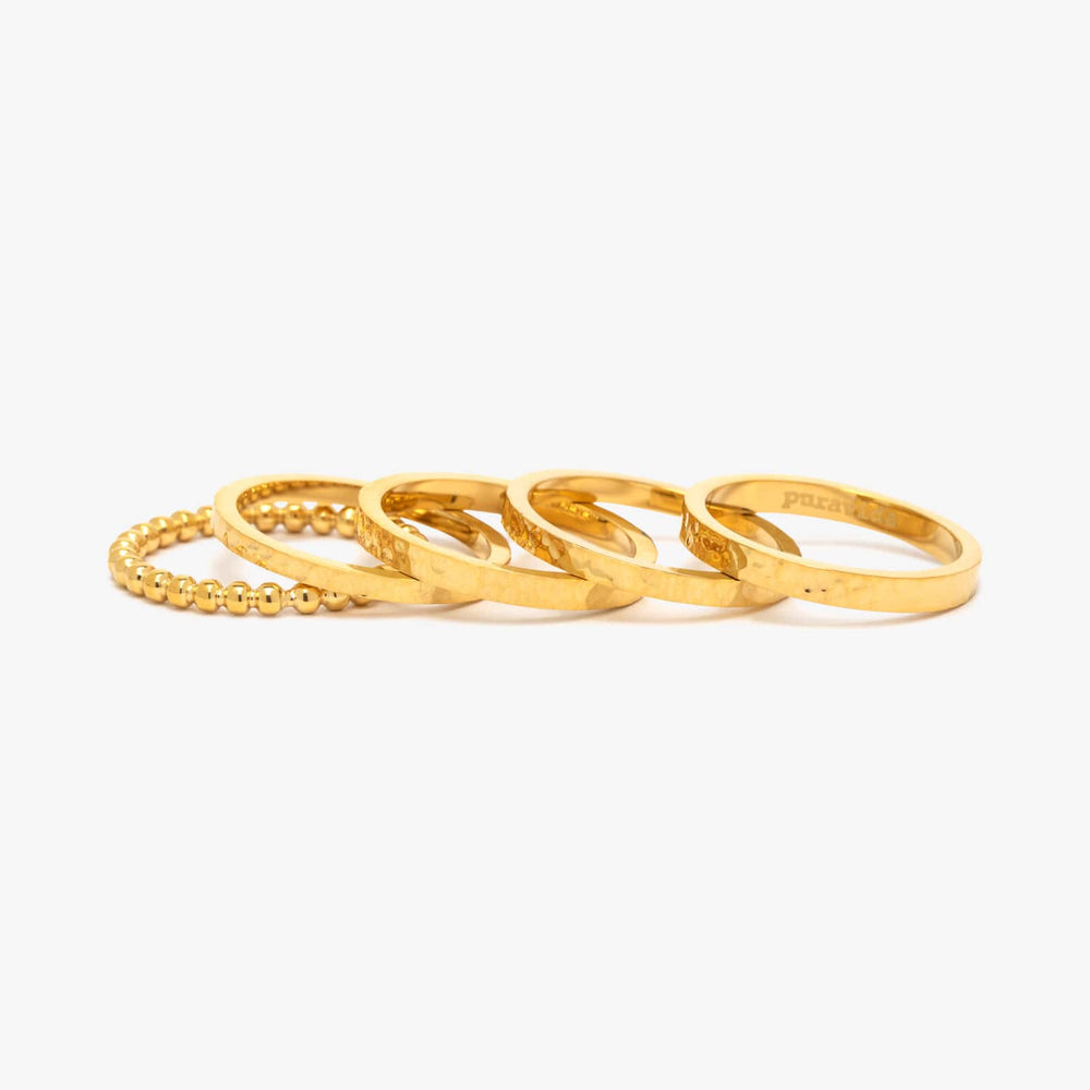 Gold Surfrider Ring Stack 3