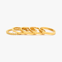 Gold Surfrider Ring Stack Gallery Thumbnail