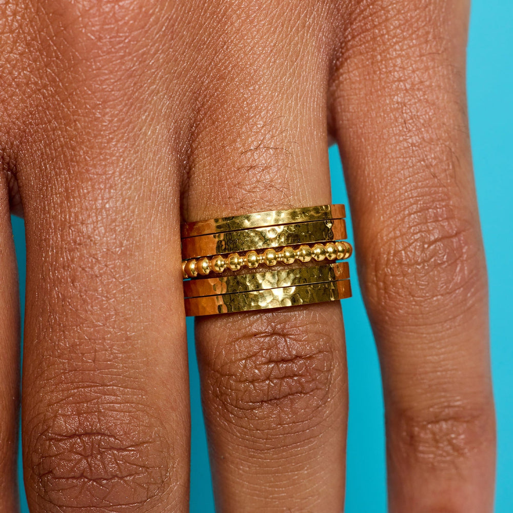 Gold Surfrider Ring Stack 2