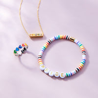 Pride Letter Bead Stretch Bracelet Gallery Thumbnail