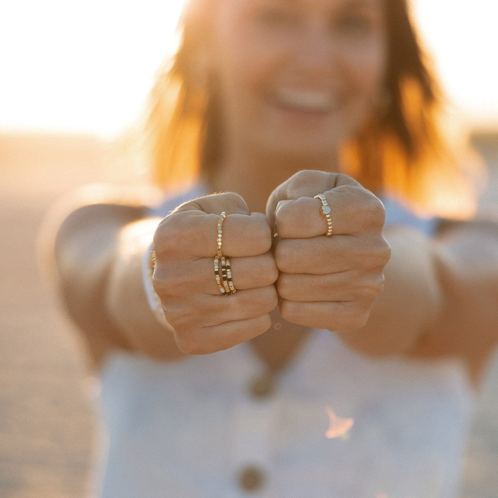 Monochrome Stretch Ring Set of 3 5