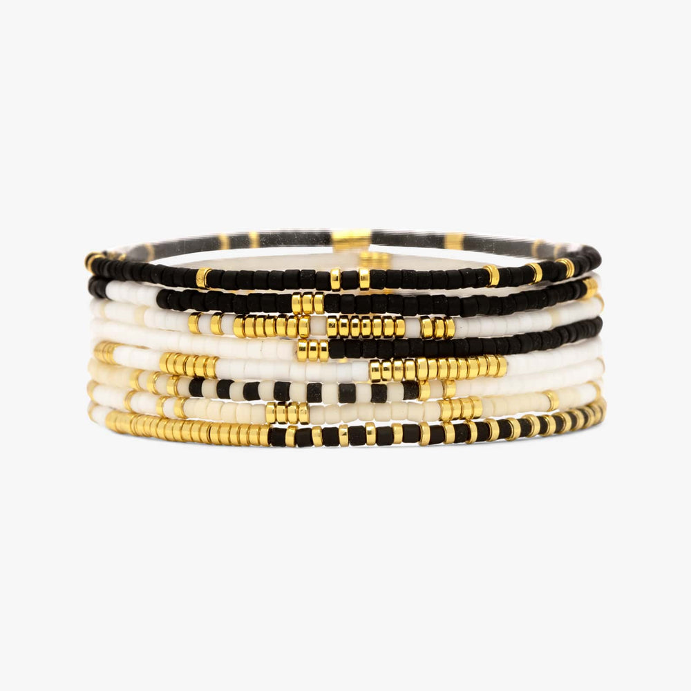 Monochrome Stretch Bracelet Set of 8 1