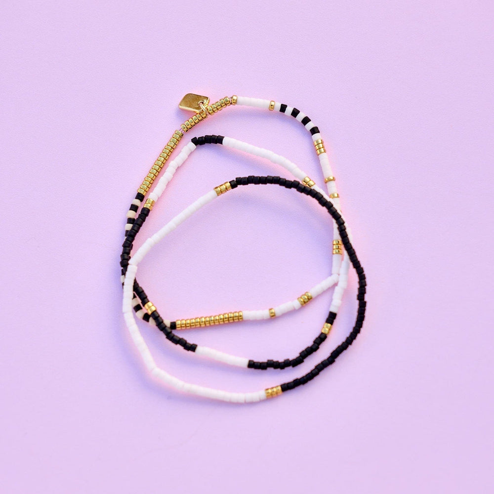 Monochrome Stretch Bracelet Set of 3 4