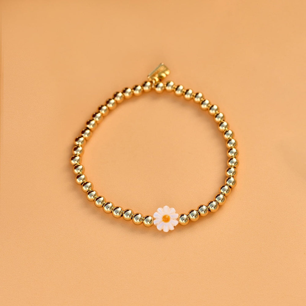 Daisy Gold Bead Stretch Bracelet 4