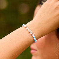 Cotton Candy Vinyl Disc Stretch Bracelet Gallery Thumbnail