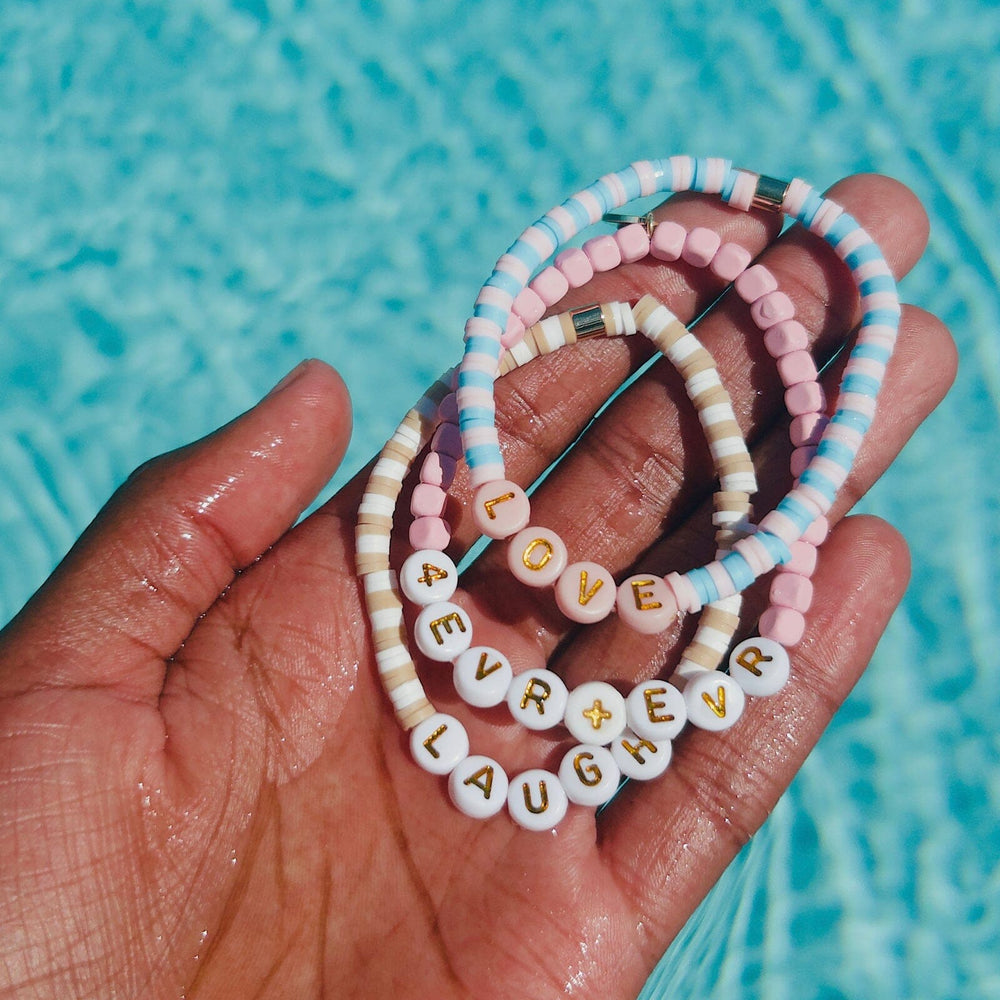 Cotton Candy Vinyl Disc Stretch Bracelet 7