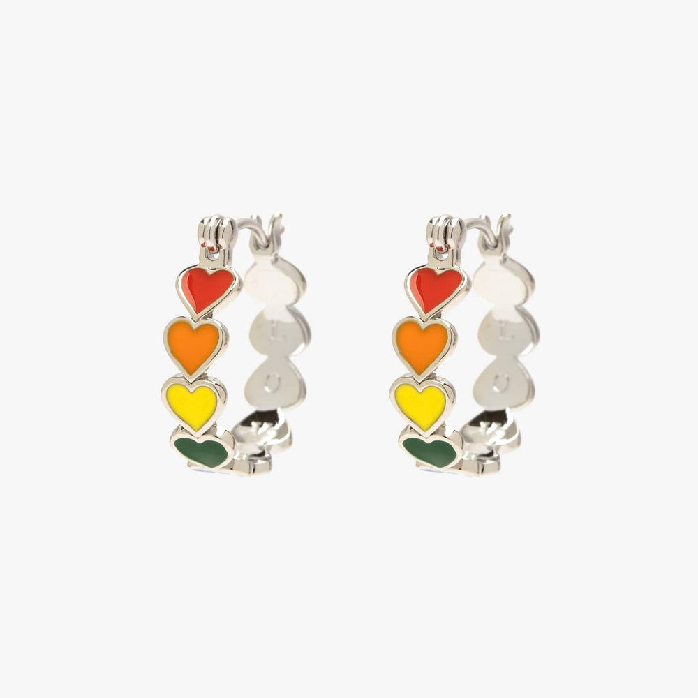 Love Enamel Heart Hoop Earrings 1