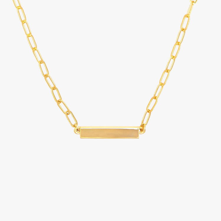 Engravable Paperclip Chain Bar Necklace