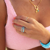 Faceted Gold Bead Stretch Ring Gallery Thumbnail