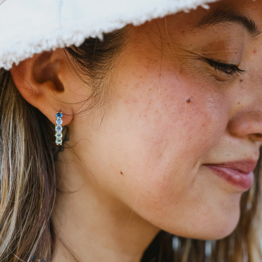 Surfrider Ombre Stone Hoop Earrings 4