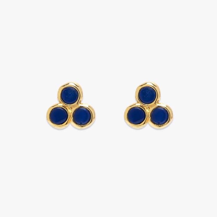 Three Stone Stud Earrings