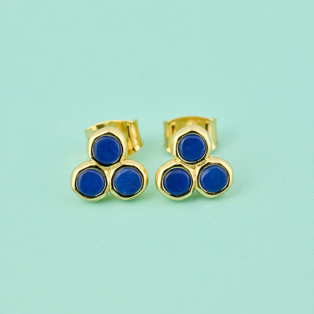 Three Stone Stud Earrings 3