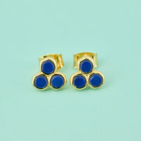 Three Stone Stud Earrings Gallery Thumbnail