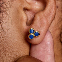 Three Stone Stud Earrings Gallery Thumbnail