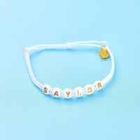 White Alphabet Bead Bracelet Gallery Thumbnail