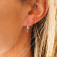 Stone Hoop Stud Earrings Gallery Thumbnail