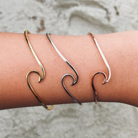 Gold Wave Cuff Bracelet Gallery Thumbnail