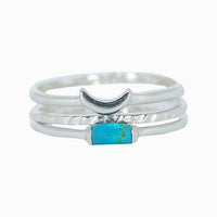 Baguette Crescent Stackable Ring Pack