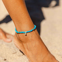 Turquoise Chip Stretch Anklet Gallery Thumbnail