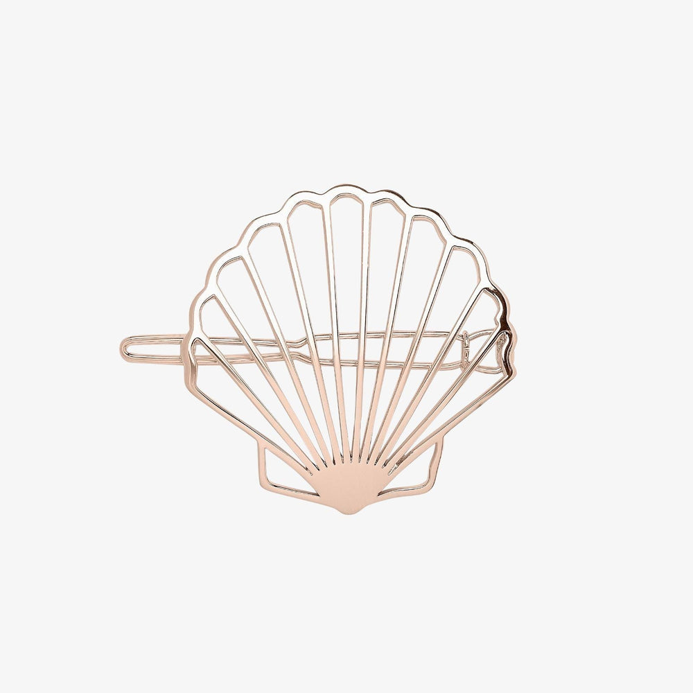 Rose Gold Clam Shell Hair Barrette 1