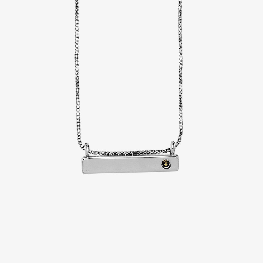 Engravable Bar Birthstone Necklace 30