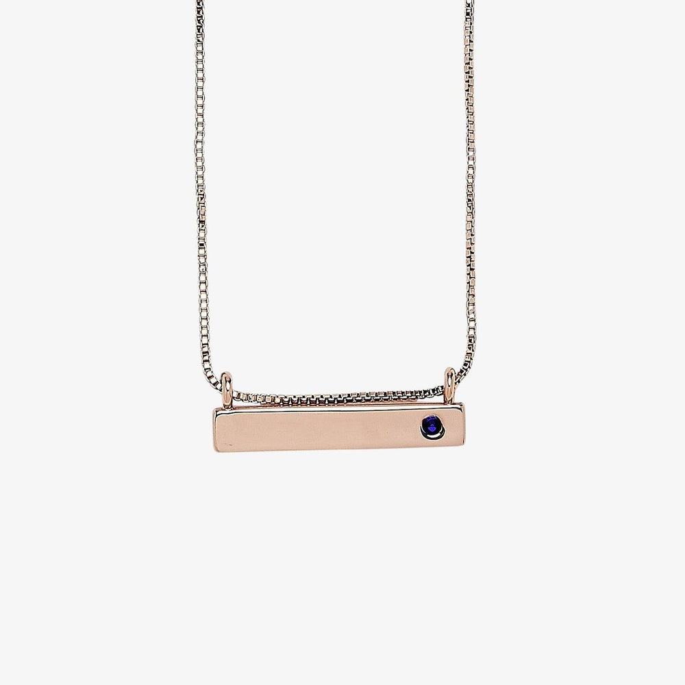 Engravable Bar Birthstone Necklace 16