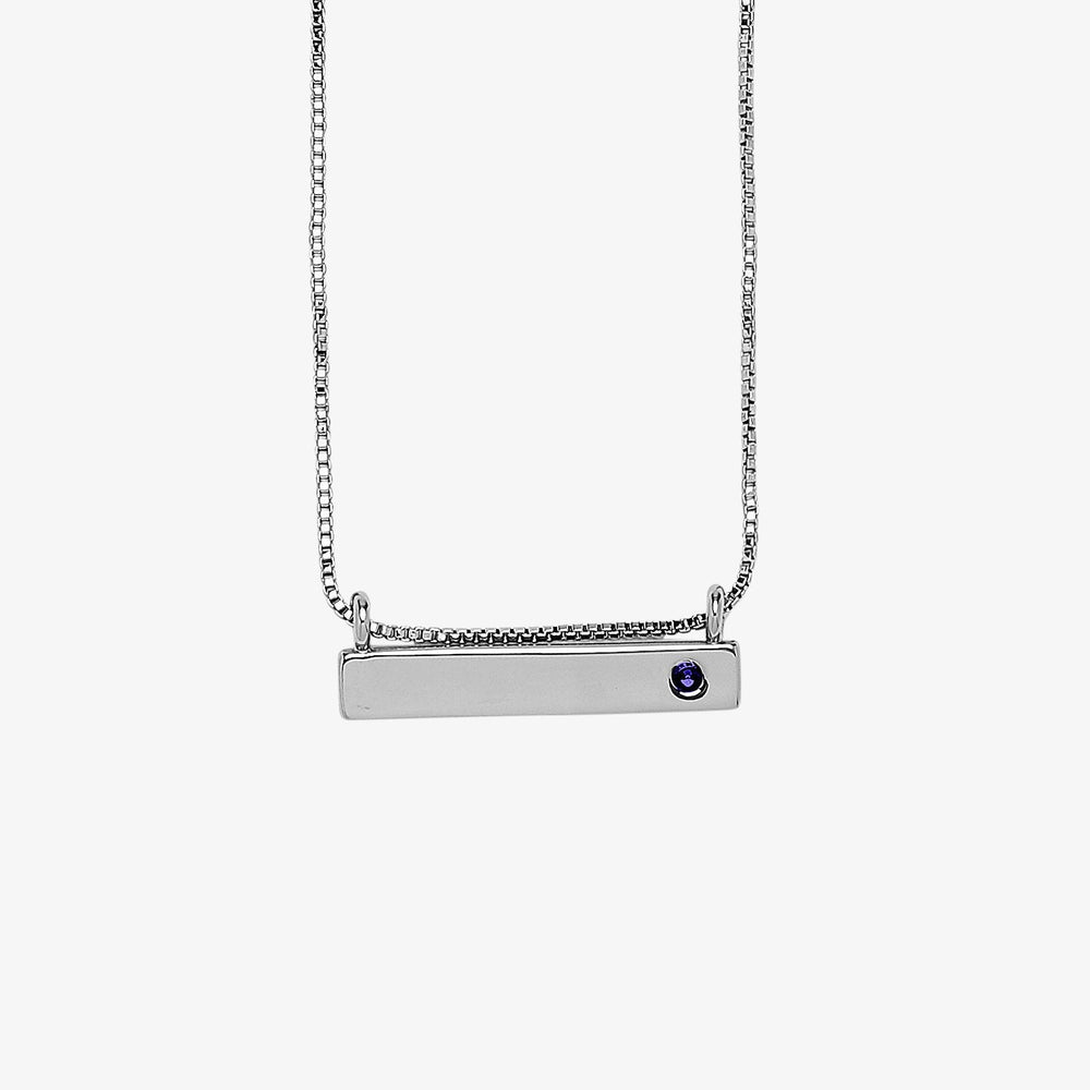 Engravable Bar Birthstone Necklace 31