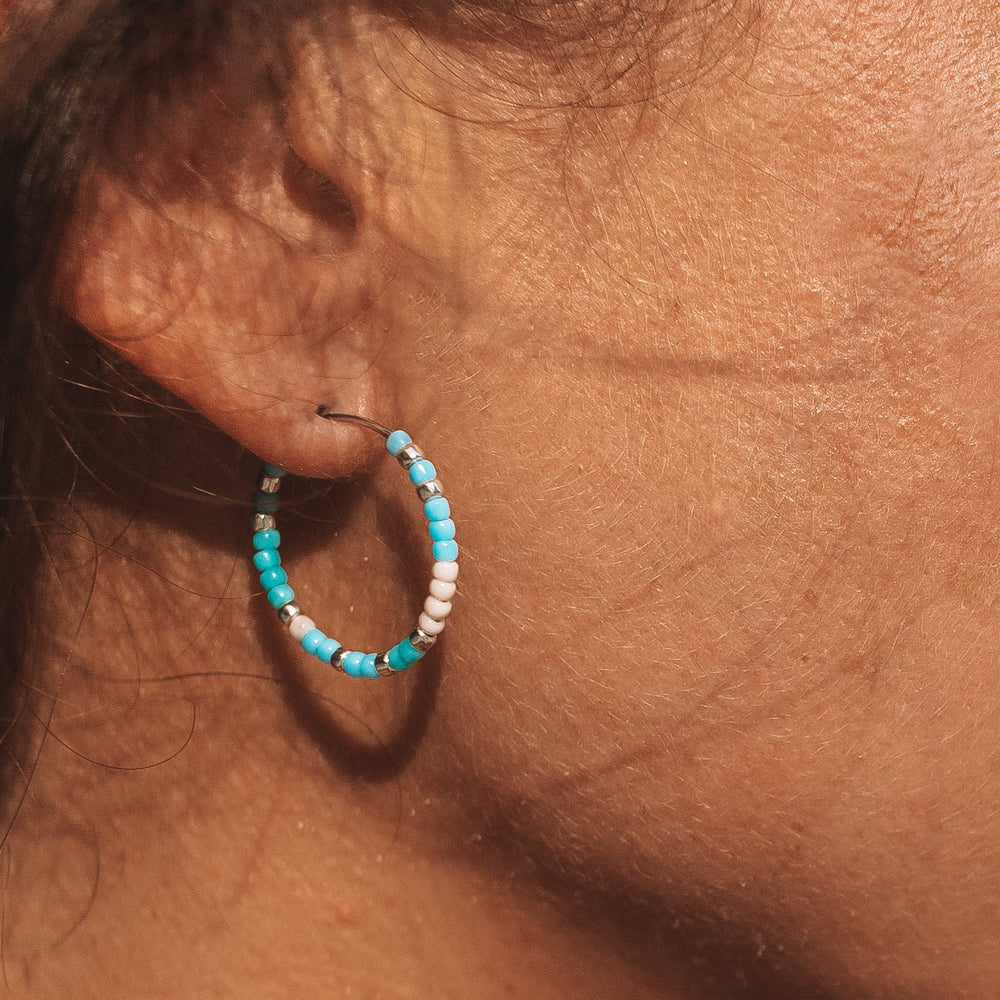 Playa Seed Bead Hoop Earrings 5