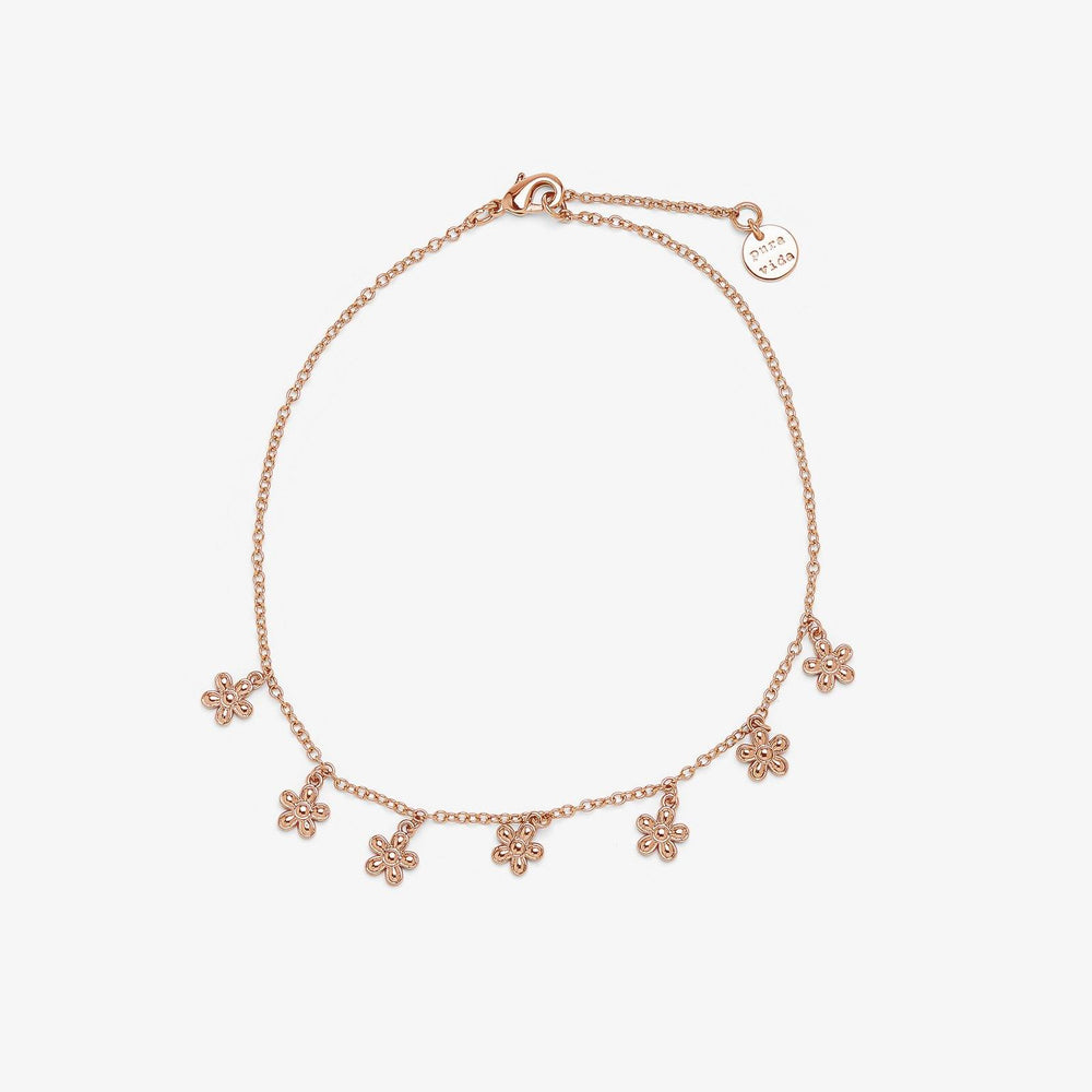 Rose Gold Bitty Daisies Anklet 1