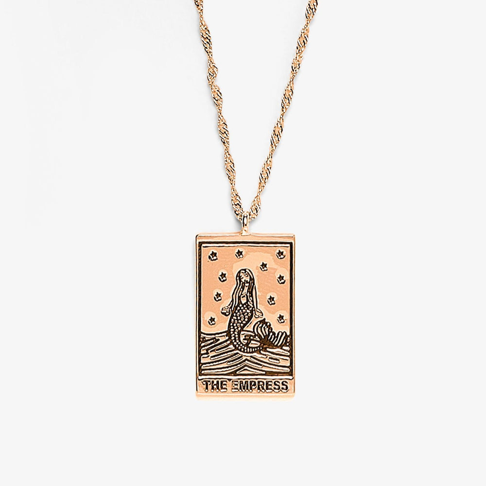 Rose Gold Empress Tarot Card Pendant Necklace 1