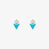 Turquoise & Moonstone Stud Earrings Gallery Thumbnail