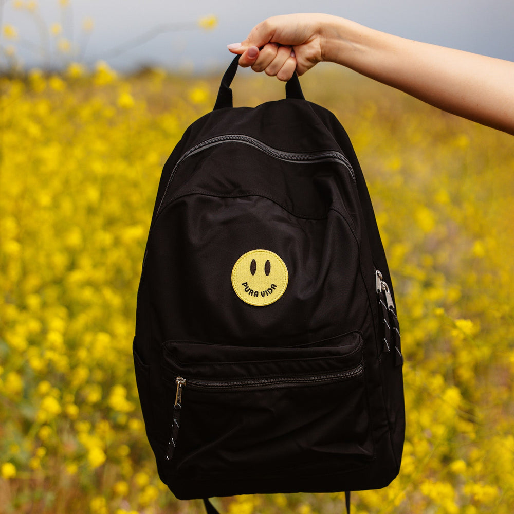 Black Smiley Face Classic Backpack 5