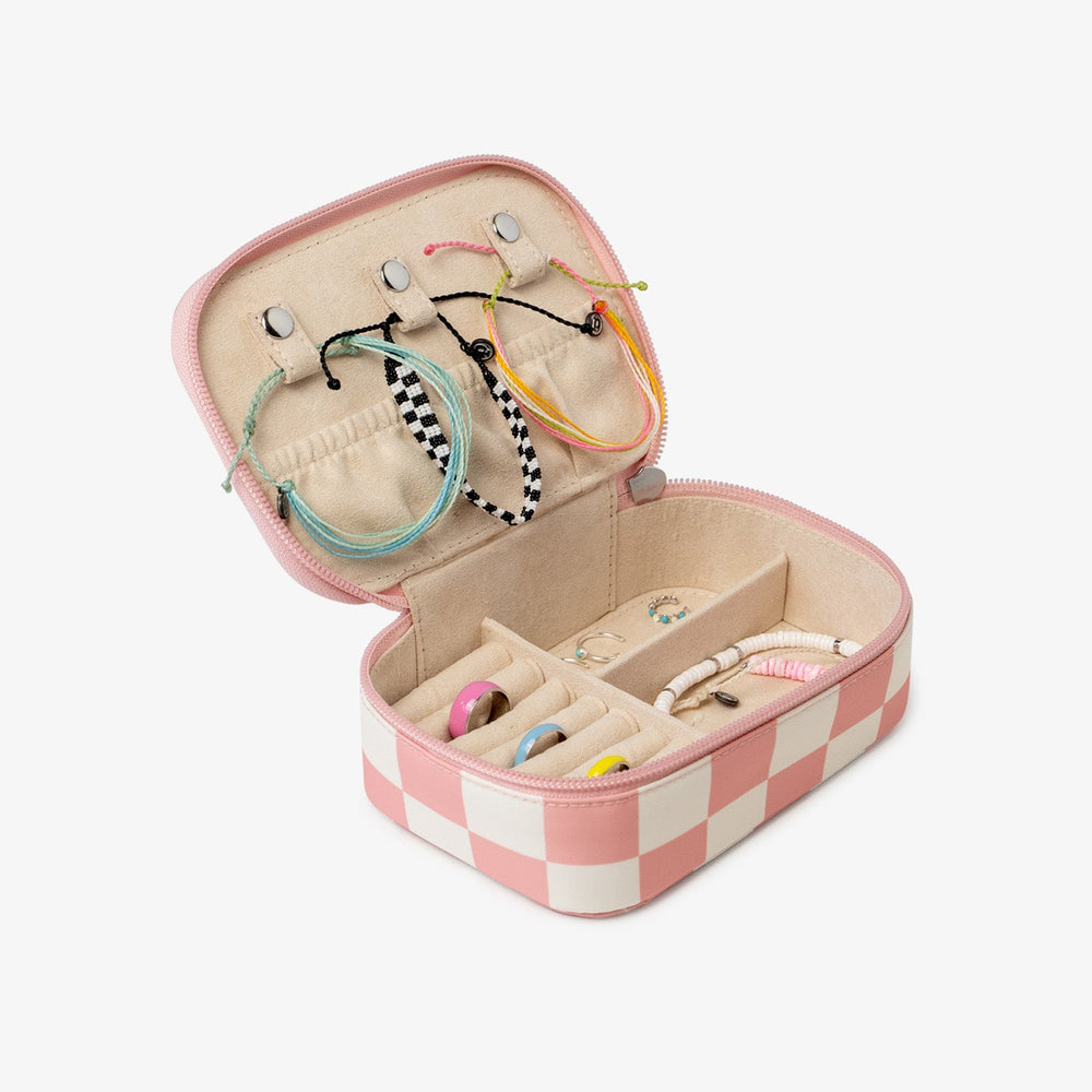 Pink Checkered Jewelry Case 2