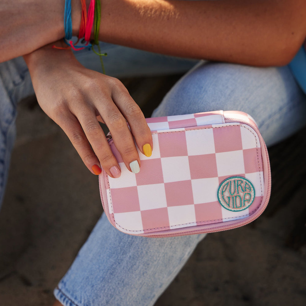 Pink Checkered Jewelry Case 5