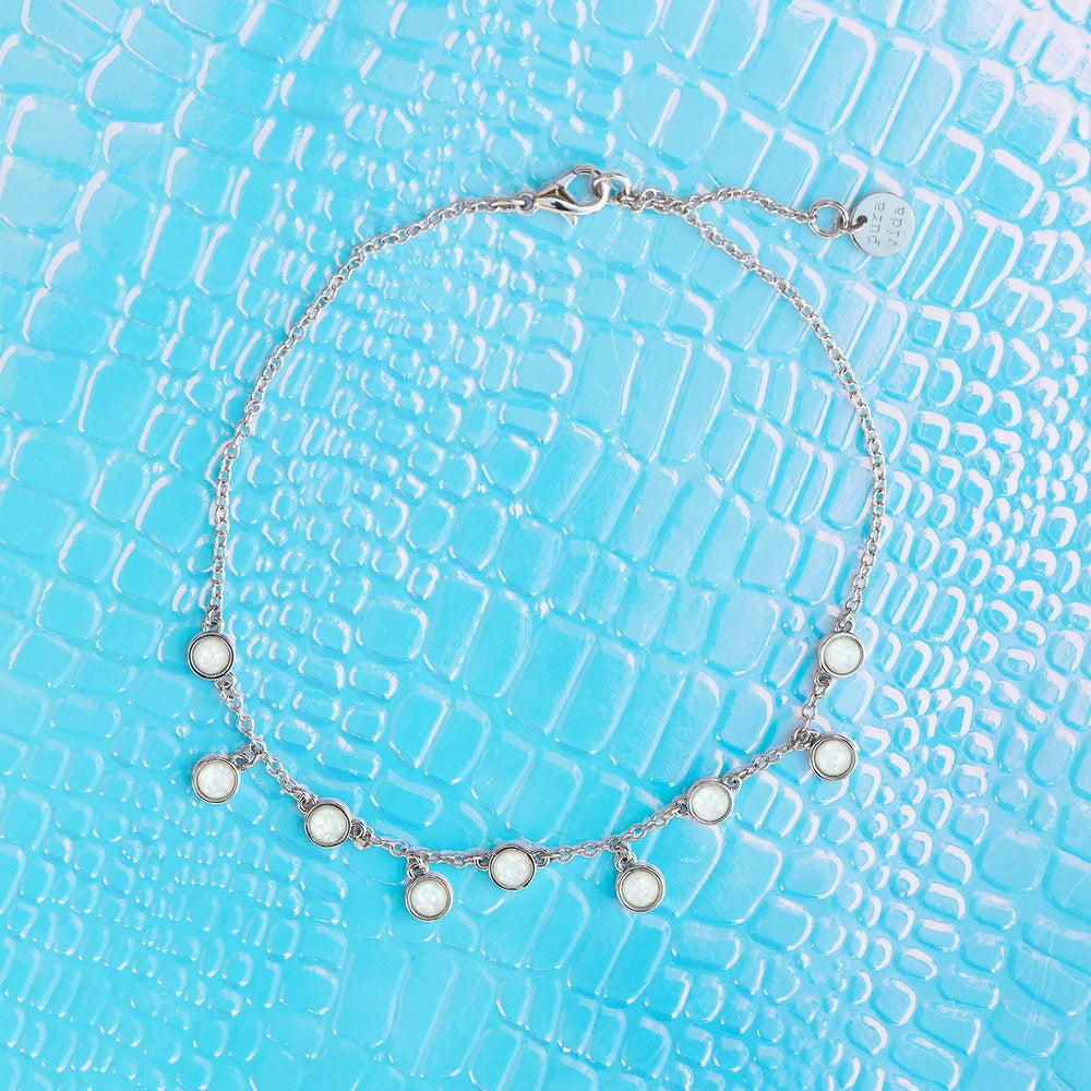 Delicate Opal Chain Anklet 4